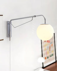 Franing Wall,SHOP ALL,glass wall light L7.1″xW25.6″xH9.1″ / Chrome & White / US Plug Dione Plug In Wall Lamp