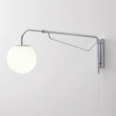 Franing Wall,SHOP ALL,glass wall light L7.1″xW25.6″xH9.1″ / Chrome & White / US Plug Dione Plug In Wall Lamp