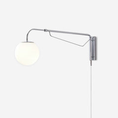 Franing Wall,SHOP ALL,glass wall light L7.1″xW25.6″xH9.1″ / Chrome & White / US Plug Dione Plug In Wall Lamp