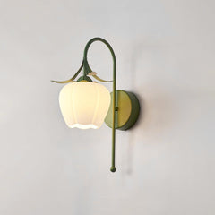 Franing Wall,SHOP ALL,glass wall light ModelA∅9.8″xH15.7″ / Green Luna Flower Wall Lamp