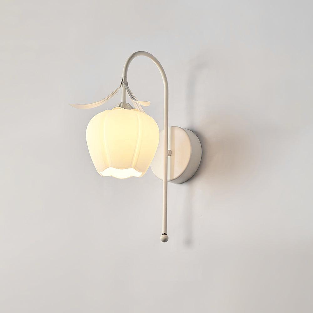 Franing Wall,SHOP ALL,glass wall light ModelA∅9.8″xH15.7″ / White Luna Flower Wall Lamp