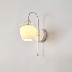 Franing Wall,SHOP ALL,glass wall light ModelA∅9.8″xH15.7″ / White Luna Flower Wall Lamp