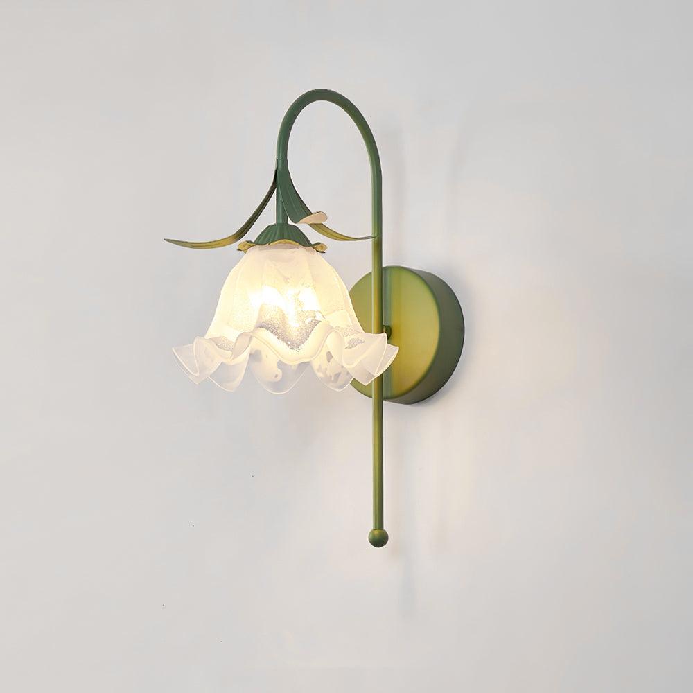 Franing Wall,SHOP ALL,glass wall light ModelB∅9.8″xH15.7″ / White Luna Flower Wall Lamp