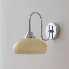 Franing Wall,SHOP ALL,glass wall light W7.8″xH9.8″ / Chrome & Beige Nova Glass Wall Light