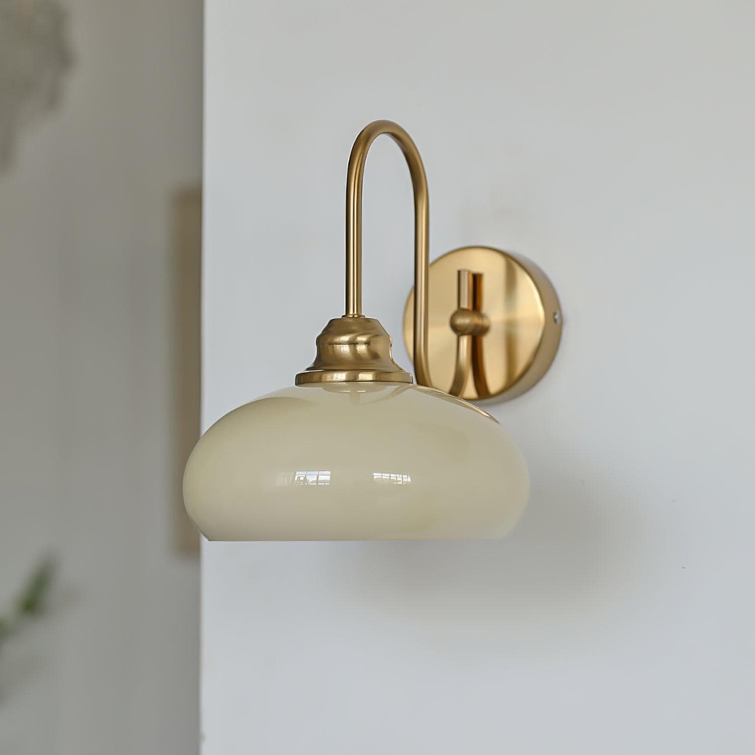 Franing Wall,SHOP ALL,glass wall light W7.8″xH9.8″ / Gold & Beige Nova Glass Wall Light