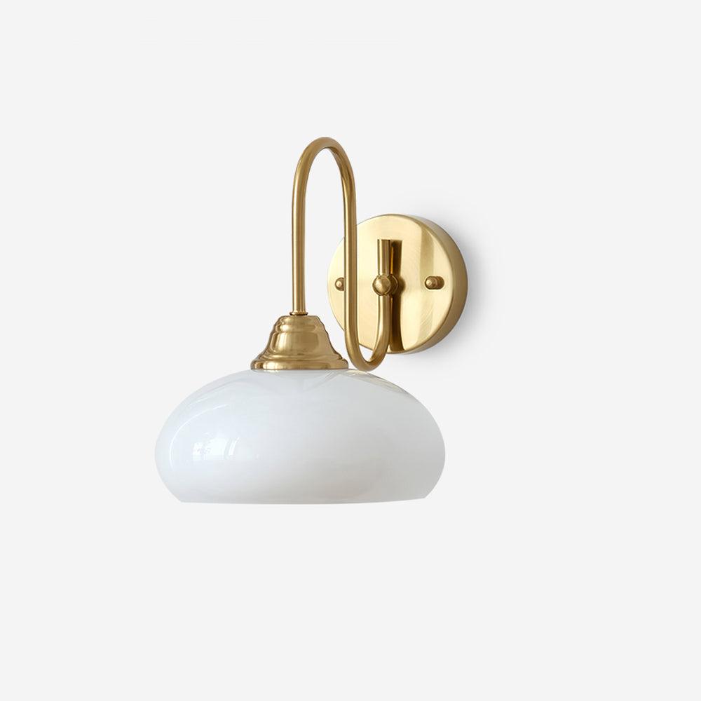 Franing Wall,SHOP ALL,glass wall light W7.8″xH9.8″ / Gold & White Nova Glass Wall Light