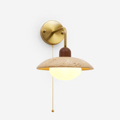 Franing Wall,SHOP ALL,glass wall light W9.8″xH7.8″ / Gold & Wood Color Carolia Zipper Version Wall Lamp