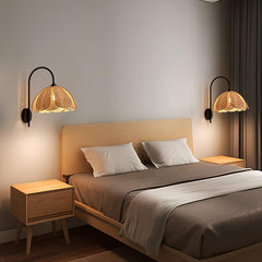 Franing Wall,SHOP ALL,Traditional ∅11.8″xH16.1″ / Nature rattan color & Black Rattan Petal Wall Lamp