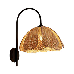 Franing Wall,SHOP ALL,Traditional ∅11.8″xH16.1″ / Nature rattan color & Black Rattan Petal Wall Lamp