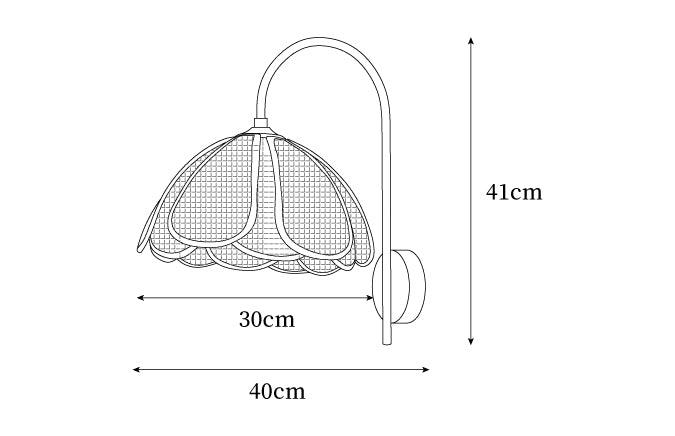 Franing Wall,SHOP ALL,Traditional ∅11.8″xH16.1″ / Nature rattan color & Black Rattan Petal Wall Lamp