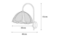 Franing Wall,SHOP ALL,Traditional ∅11.8″xH16.1″ / Nature rattan color & Black Rattan Petal Wall Lamp