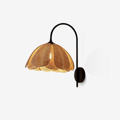 Franing Wall,SHOP ALL,Traditional ∅11.8″xH16.1″ / Nature rattan color & Black Rattan Petal Wall Lamp