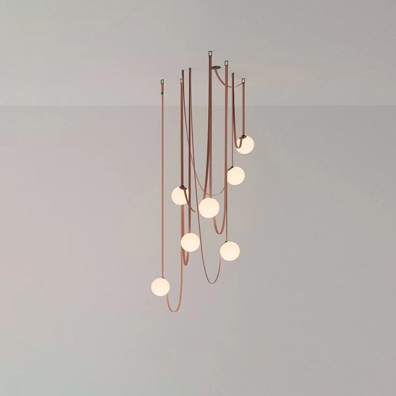 Globe Leather Pendant Light by Franing - Island counter/dining room ，Farmhouse ，Chandelier ，glass chandelier，shop all，Ceiling