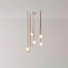 Globe Leather Pendant Light by Franing - Island counter/dining room ，Farmhouse ，Chandelier ，glass chandelier，shop all，Ceiling