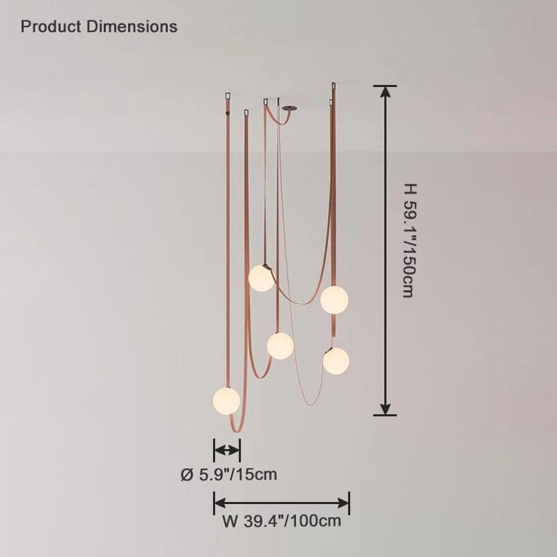 Globe Leather Pendant Light by Franing - Island counter/dining room ，Farmhouse ，Chandelier ，glass chandelier，shop all，Ceiling