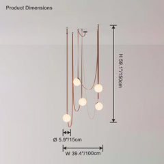 Globe Leather Pendant Light by Franing - Island counter/dining room ，Farmhouse ，Chandelier ，glass chandelier，shop all，Ceiling