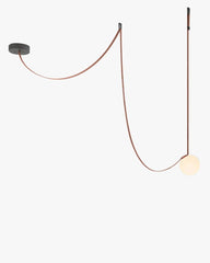 Globe Leather Pendant Light by Franing - Island counter/dining room ，Farmhouse ，Chandelier ，glass chandelier，shop all，Ceiling