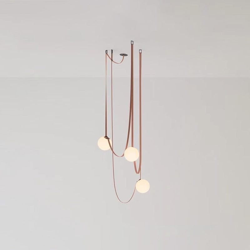 Globe Leather Pendant Light by Franing - Island counter/dining room ，Farmhouse ，Chandelier ，glass chandelier，shop all，Ceiling