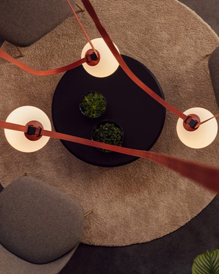 Globe Leather Pendant Light by Franing - Island counter/dining room ，Farmhouse ，Chandelier ，glass chandelier，shop all，Ceiling