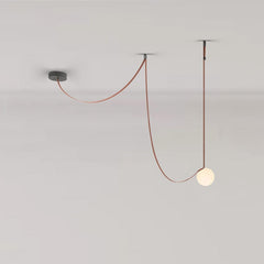 Globe Leather Pendant Light by Franing - Island counter/dining room ，Farmhouse ，Chandelier ，glass chandelier，shop all，Ceiling