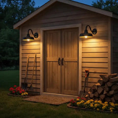 Gooseneck Barn Lights 2 - Pack – Dusk to Dawn Outdoor Wall Fixtures Matte Black by Franing - SHOP ALL,WALL,BARN