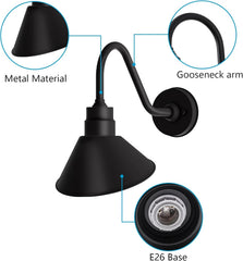 Gooseneck Outdoor Sign Light – Classic Farmhouse Style for Wall or Storefront by Franing - SHOP ALL,WALL,BARN，Metal wall light