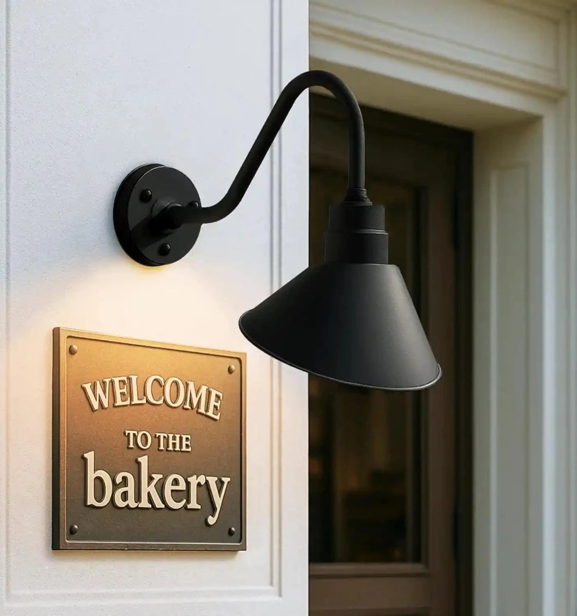 Gooseneck Outdoor Sign Light – Classic Farmhouse Style for Wall or Storefront by Franing - SHOP ALL,WALL,BARN，Metal wall light