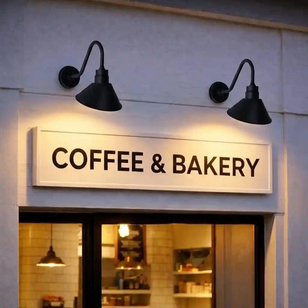 Gooseneck Outdoor Sign Light – Classic Farmhouse Style for Wall or Storefront by Franing - SHOP ALL,WALL,BARN，Metal wall light