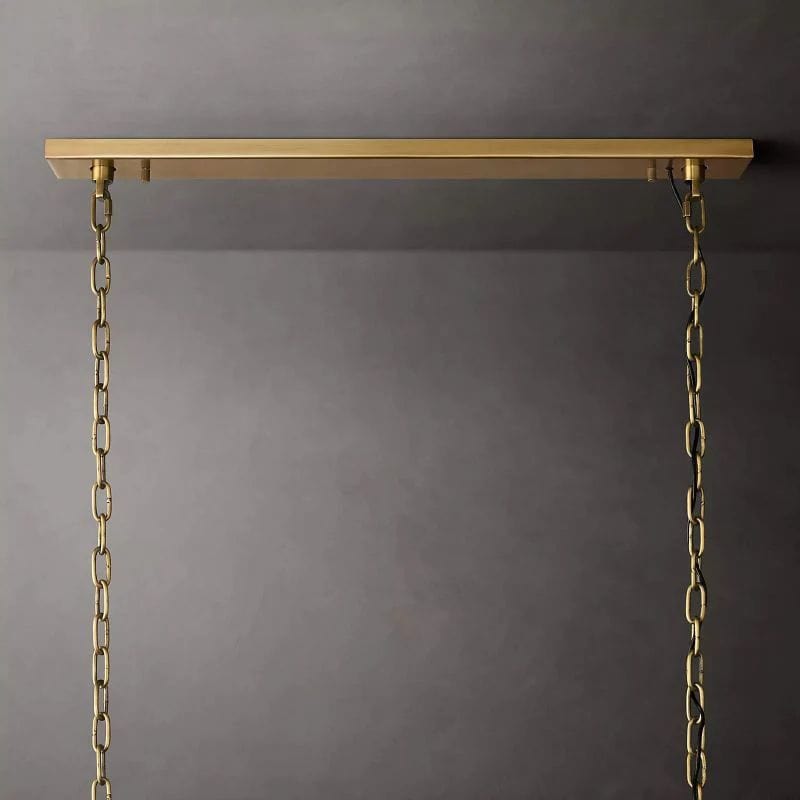 Huxley Calcite Rectangular Chandelier 62" by Franing - Chandelier .SHOP ALL .Alabaster，Island counter/dining room