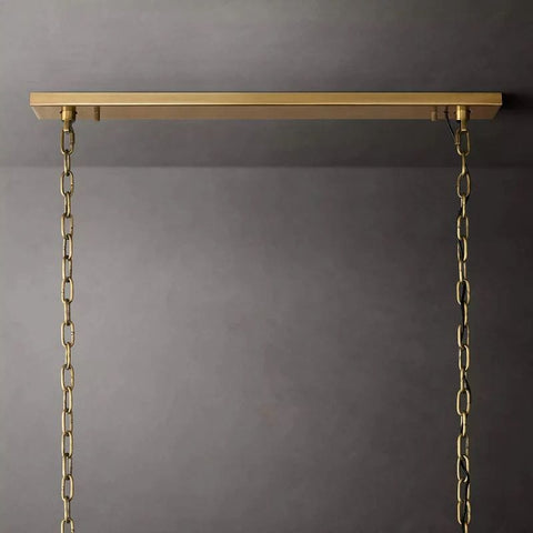 Huxley Calcite Rectangular Chandelier 62" by Franing - Chandelier .SHOP ALL .Alabaster，Island counter/dining room
