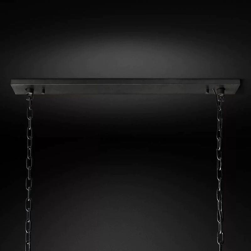 Huxley Calcite Rectangular Chandelier 62" by Franing - Chandelier .SHOP ALL .Alabaster，Island counter/dining room
