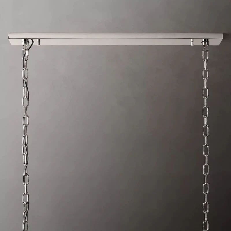 Huxley Calcite Rectangular Chandelier 74" by Franing - Chandelier .SHOP ALL .Alabaster，Island counter/dining room