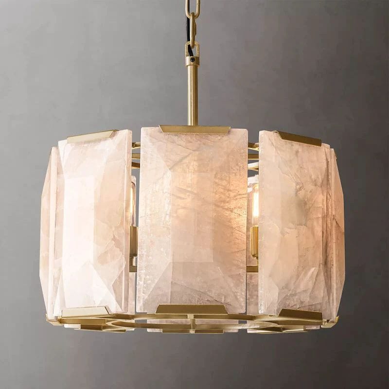 Huxley Calcite Round Chandelier 19" by Franing - Chandelier .SHOP ALL .Alabaster