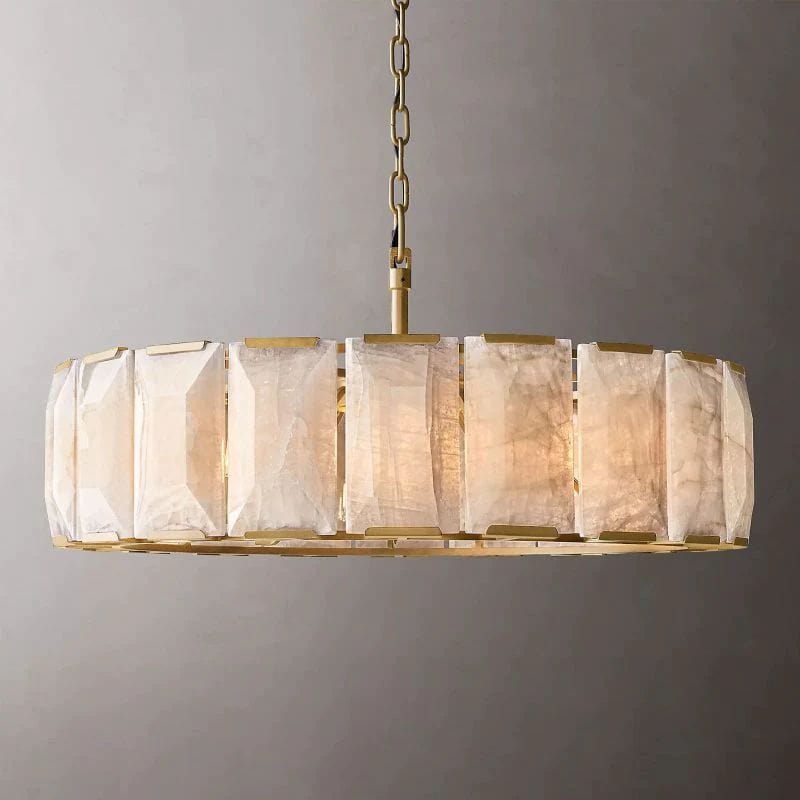 Huxley Calcite Round Chandelier 43" by Franing - Chandelier .SHOP ALL .Alabaster