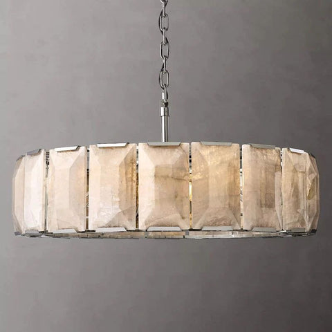 Huxley Calcite Round Chandelier 43" by Franing - Chandelier .SHOP ALL .Alabaster