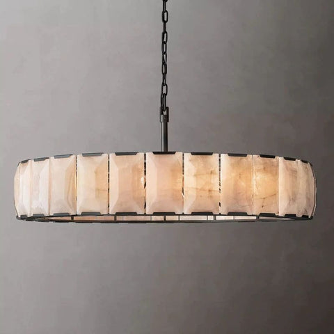 Huxley Calcite Round Chandelier 60" by Franing - Chandelier .SHOP ALL .Alabaster