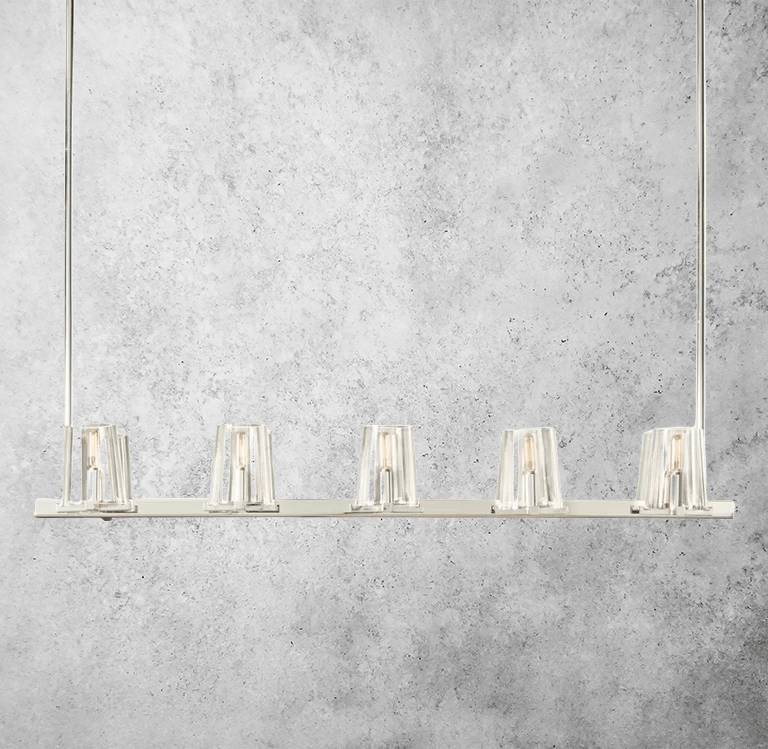 Kuseay Glass Linear Chandelier 49" by Franing - Chandelier,SHOP ALL,glass chandelier