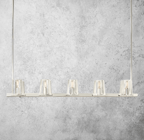 Kuseay Glass Linear Chandelier 49" by Franing - Chandelier,SHOP ALL,glass chandelier