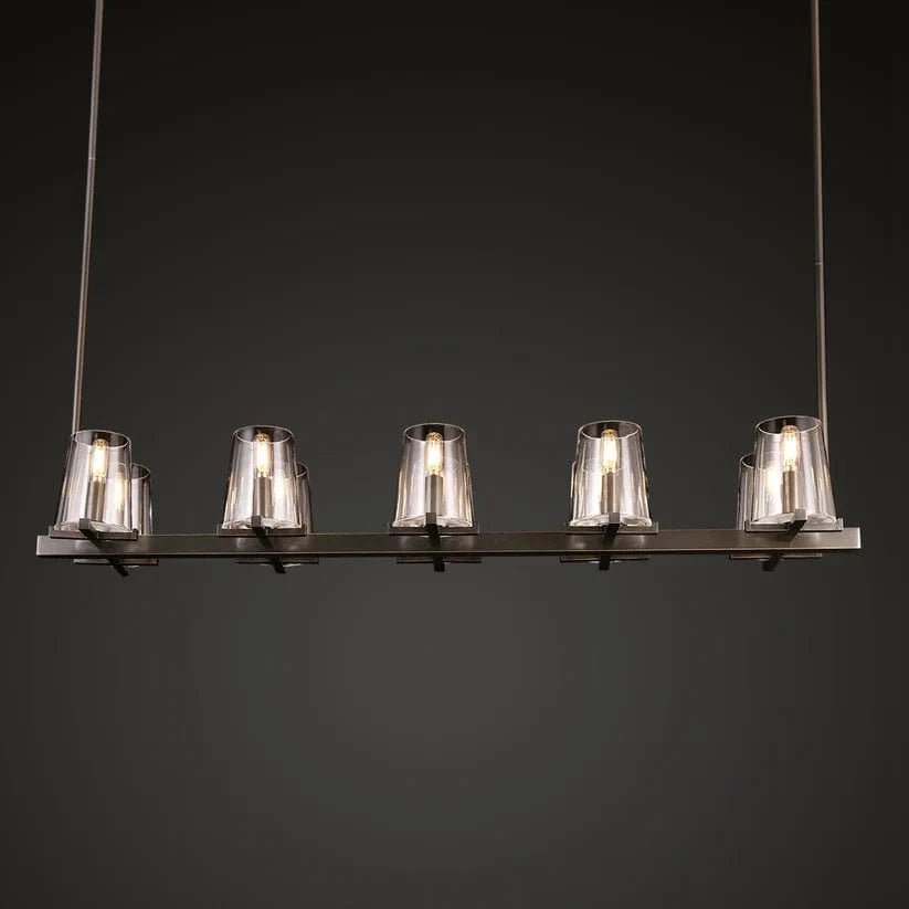Kuseay Glass Linear Chandelier 49" by Franing - Chandelier,SHOP ALL,glass chandelier