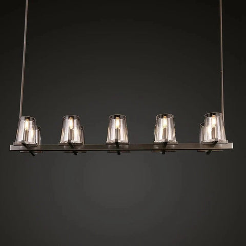 Kuseay Glass Linear Chandelier 49" by Franing - Chandelier,SHOP ALL,glass chandelier
