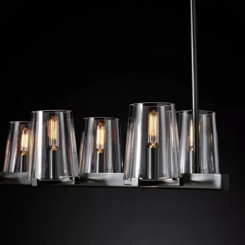 Kuseay Glass Linear Chandelier 49" by Franing - Chandelier,SHOP ALL,glass chandelier