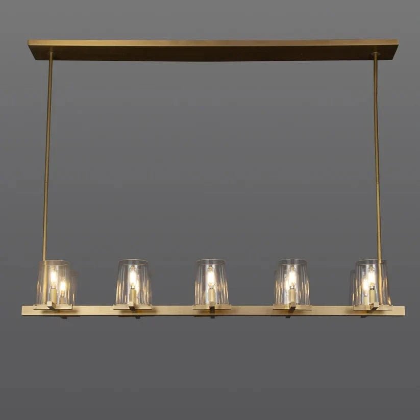 Kuseay Glass Linear Chandelier 49" by Franing - Chandelier,SHOP ALL,glass chandelier