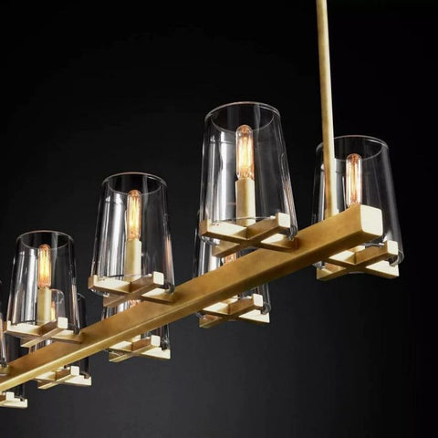 Kuseay Glass Linear Chandelier 49" by Franing - Chandelier,SHOP ALL,glass chandelier