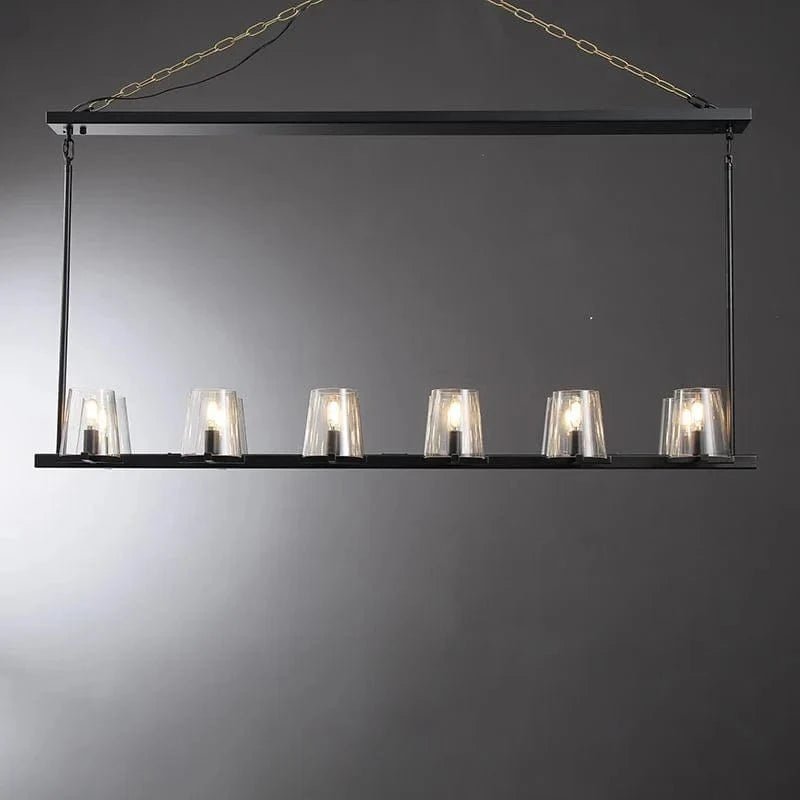 Kuseay Glass Linear Chandelier 49" by Franing - Chandelier,SHOP ALL,glass chandelier