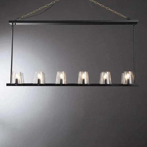 Kuseay Glass Linear Chandelier 49" by Franing - Chandelier,SHOP ALL,glass chandelier