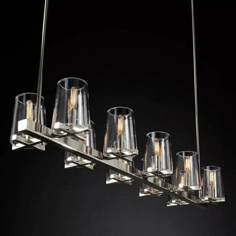 Kuseay Glass Linear Chandelier 60" by Franing - Chandelier,SHOP ALL,glass chandelier