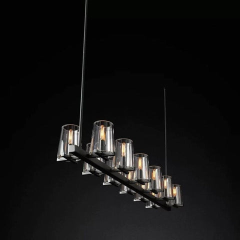 Kuseay Glass Linear Chandelier 60" by Franing - Chandelier,SHOP ALL,glass chandelier