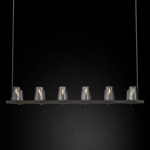Kuseay Glass Linear Chandelier 60" by Franing - Chandelier,SHOP ALL,glass chandelier