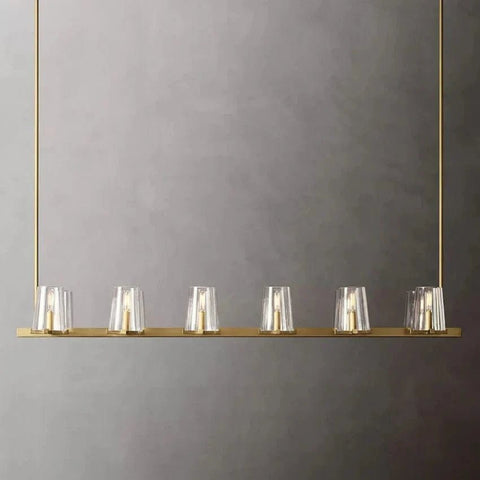 Kuseay Glass Linear Chandelier 60" by Franing - Chandelier,SHOP ALL,glass chandelier