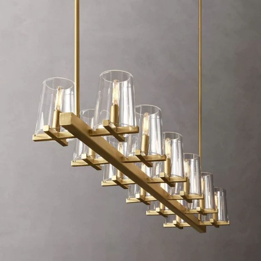 Kuseay Glass Linear Chandelier 60" by Franing - Chandelier,SHOP ALL,glass chandelier
